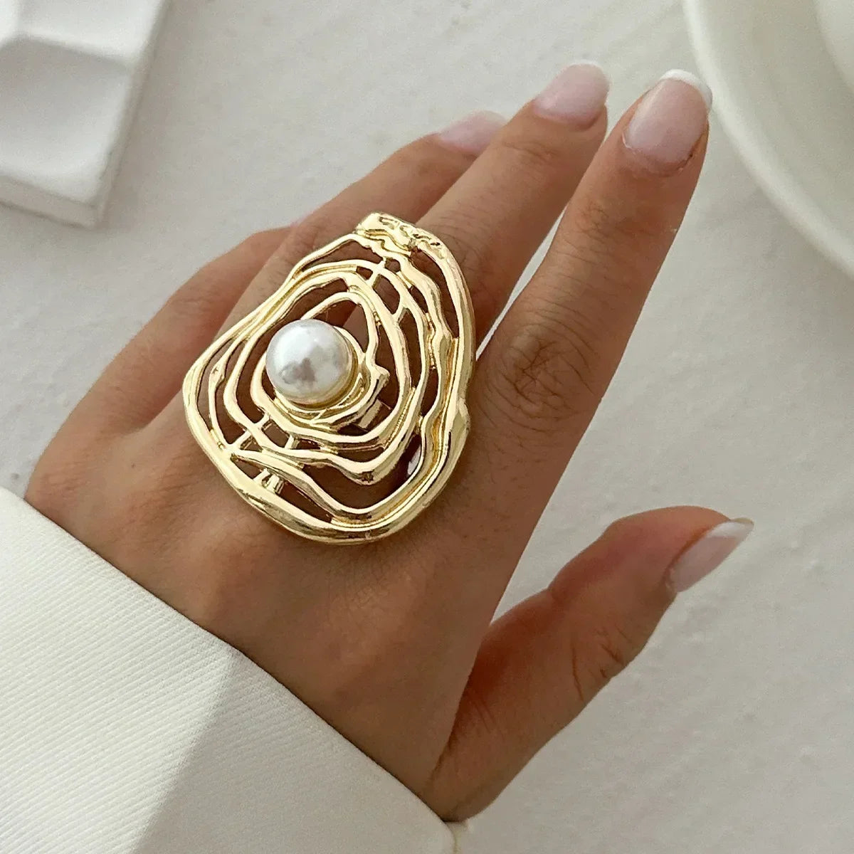 Golden Tide Statement Rings