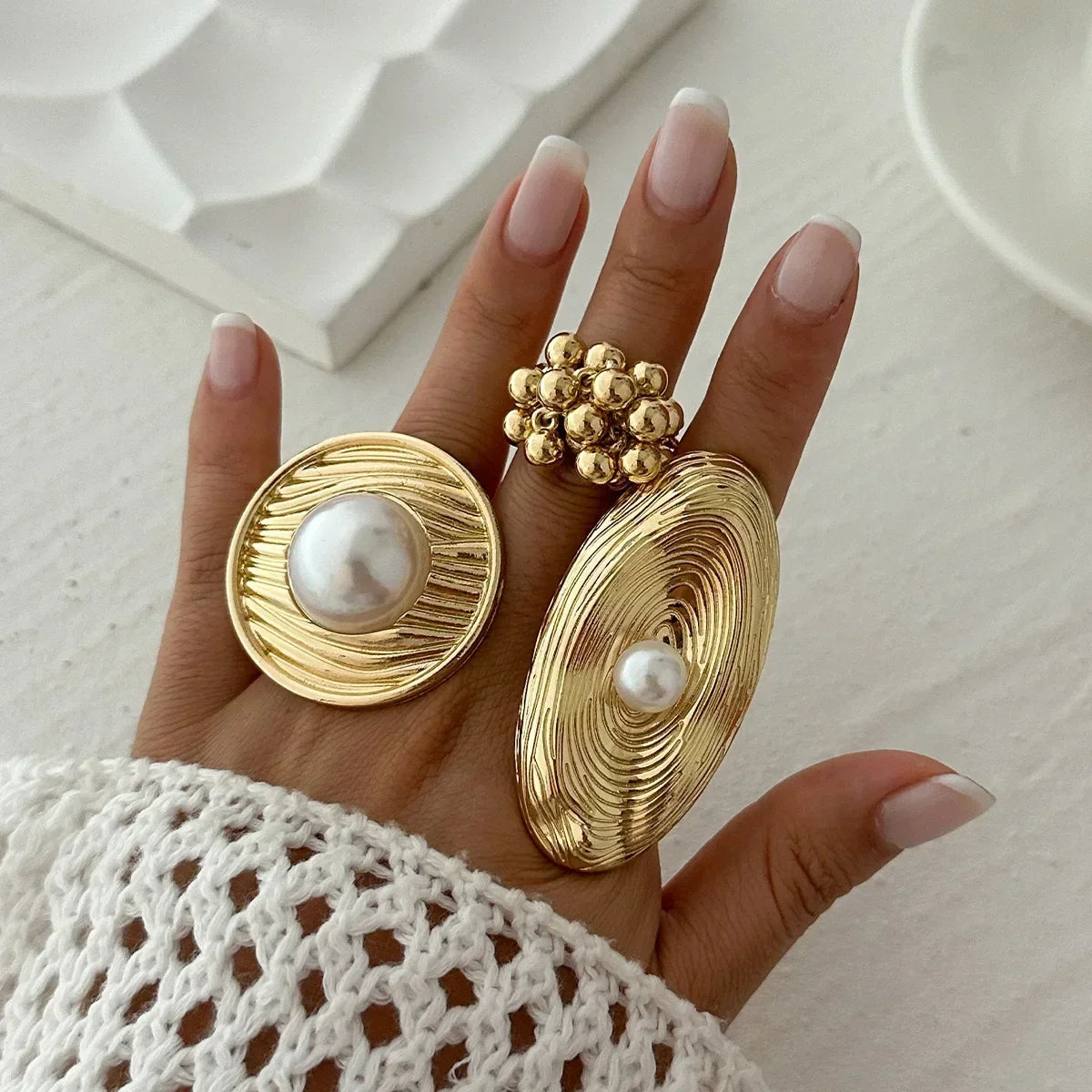 Golden Tide Statement Rings