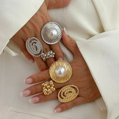 Golden Tide Statement Rings